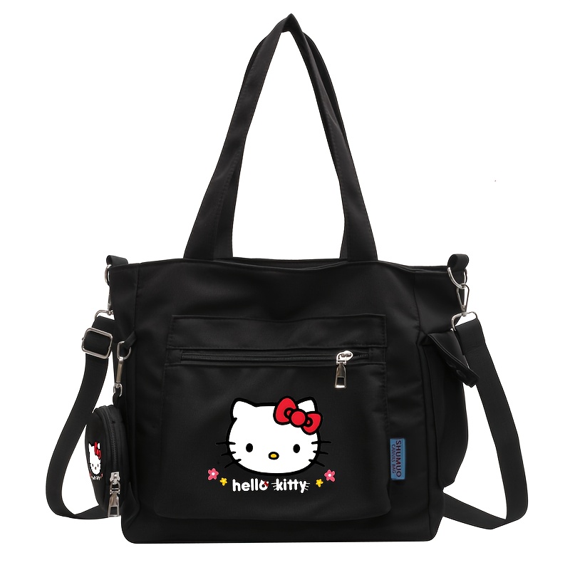 E-shop Sanrio Damen Schultertasche mit KT Katzen-Print, Mehrfachtasche Tragetasche