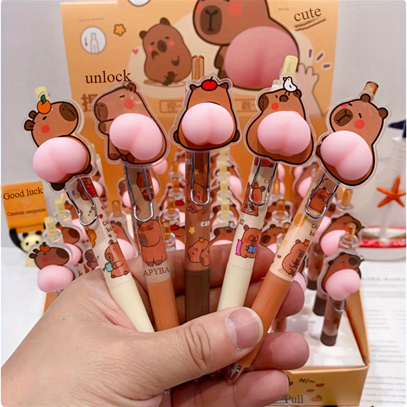 

6pcs Adorable Gel Pens Set - 0.5mm , Retractable Ballpoint Pens Writing For Use And