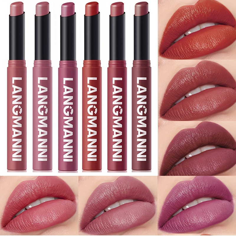 6pcs matte lipstick easy to color lipstick pen easy to color moisturizing lipstick natural moisturizing lipstick womens makeup set details 0