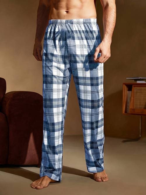 spring and summer mens comfortable long pants autumn and winter lightweight pants elastic waist fitness pants pajama single pocket long home pants