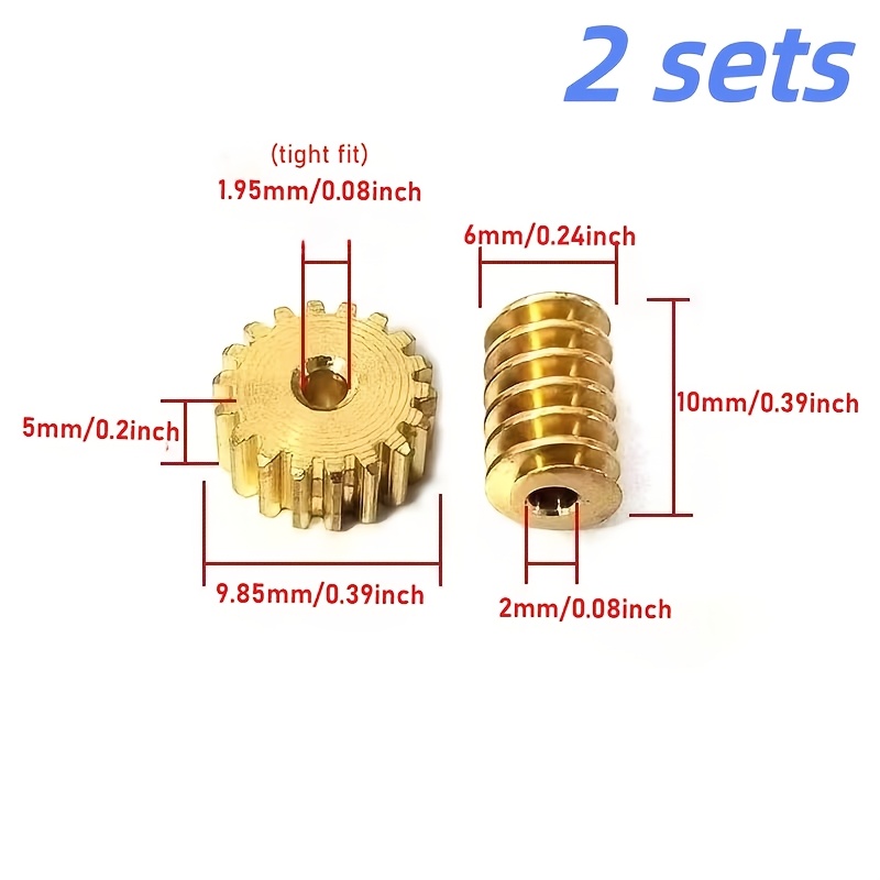 TEMU 2 ensembles, en cuivre à module 0,5, pièces de transmission, ensemble d'ajouts de réducteur à vis fin de turbine, petit à arbre droit