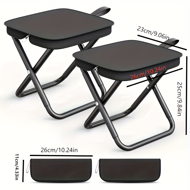 TEMU 2 Sets Of Small Camping Folding Chairs | Outdoor Stools, Portable Chairs, , Folding Chairs, Outdoor Chairs, Portable Seats, Fishing Chairs,