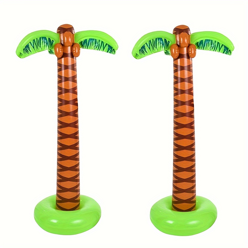 

2pcs, Inflatable Palm Trees 6ft - Hawaiian Tropical Party Decorations For Adults, Summer Beach Theme Party Photo Props Pool Decorations, Ocean Blue Birthday Party Supplies