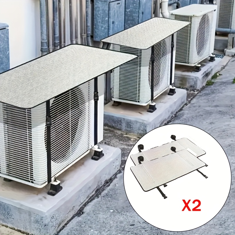 TEMU 2/3pcs Outdoor Air Conditioning Cover With Double-layer Design, Sun, Dust, Rain, Foldable, , Modern Room Cover, Durable Fabric Cover, Suitable