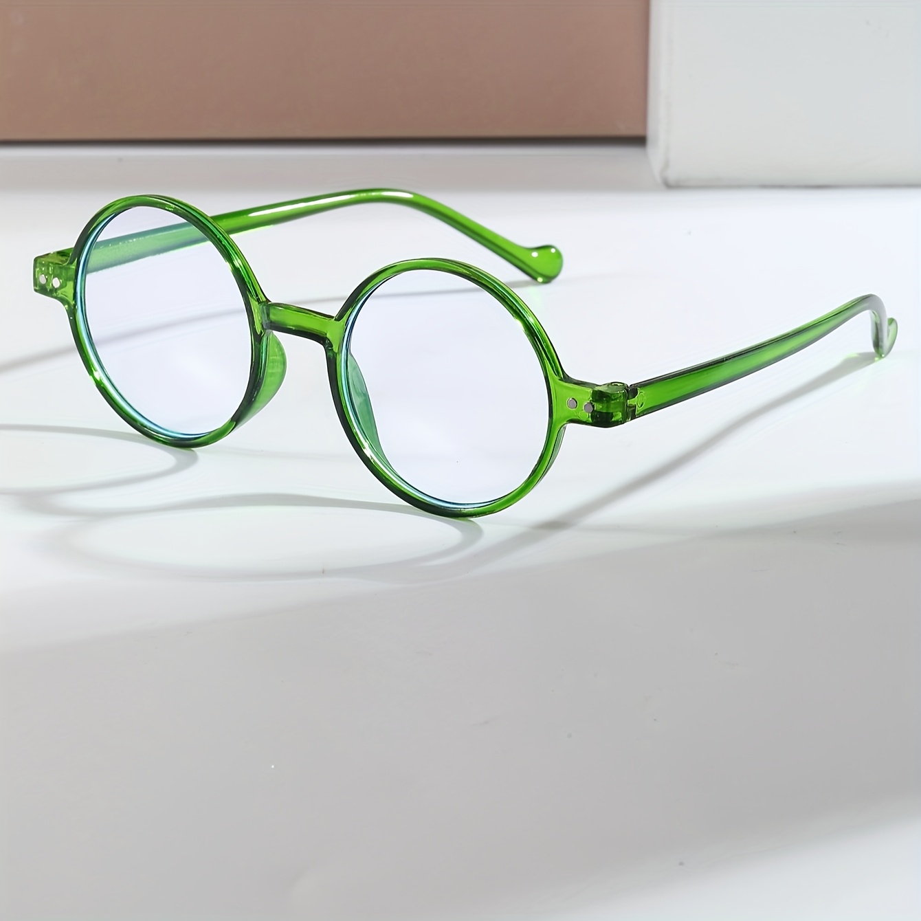1pc Round Frame Glasses With Stylish And Elegant Clear Lenses