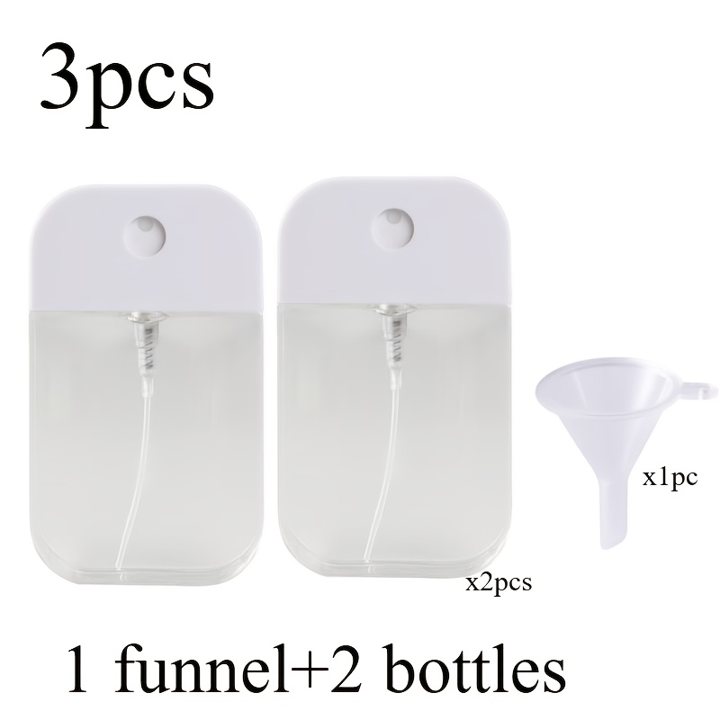 Image of 3pcs Fine Mist Mini Spray Bottle Transparent Belt Funnel Face Plant Family Portable Spray Pot