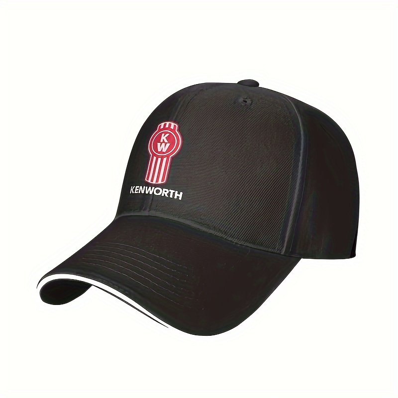 TEMU Kenworth Baseball  , Casual Polyester Hat Hand Washable Custom Graphic Design For Outdoor