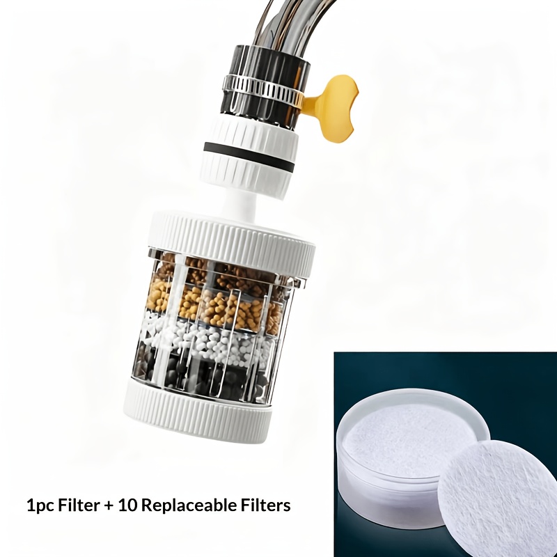 TEMU 11pcs Six-stage Filter Faucet Water Purifier Set: 1 Filter Head + 10 , High-pressure Water-saving Aerator, 360° Rotatable Kitchen And Bathroom