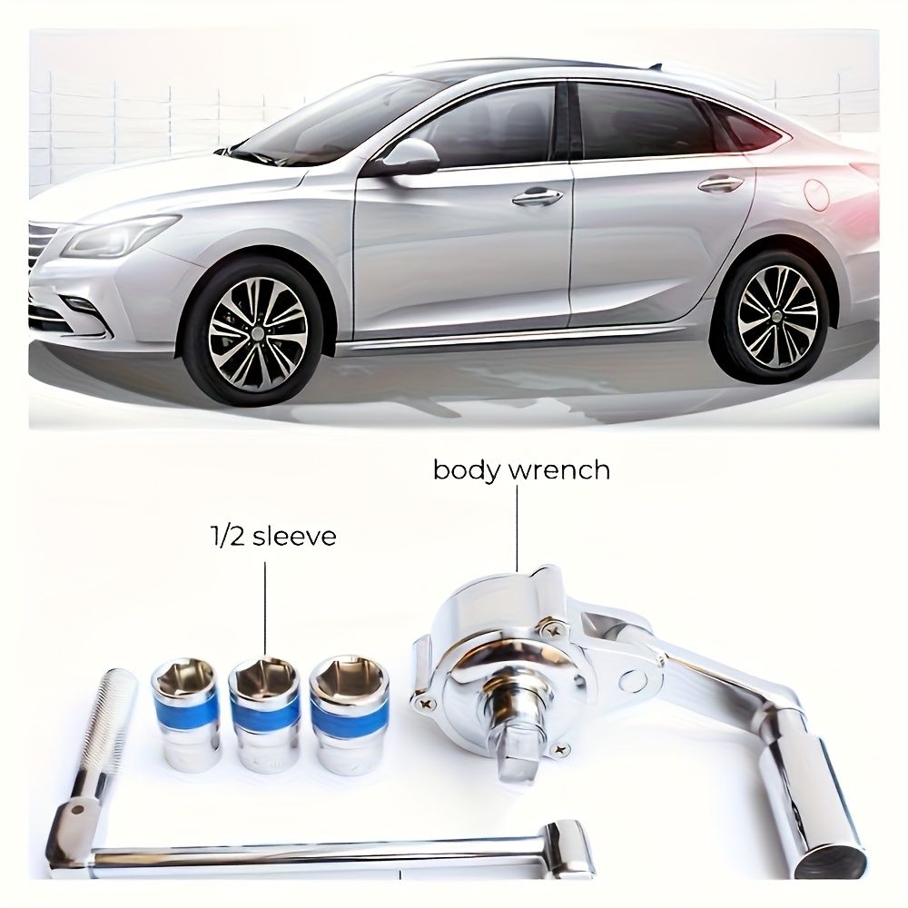 320nm high torque car ratchet wrench kit 1 2 drive 17 19 21mm socket chrome vanadium steel non slip handle hexagonal anti slip design for flat tires essential for home car repair car emergency tools holiday gifts Product details 5