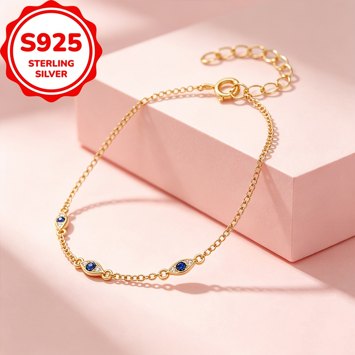 Women's Minimalist Evil Eye Bracelet, Elegant Gift