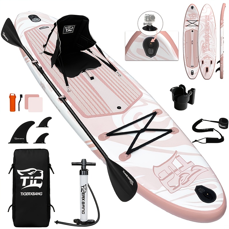 TEMU TIGERXBANG Nueva tabla de SUP vertical inflable con remo, universal, vertical, de un solo remo, para surf, para adultos hombres y mujeres, de