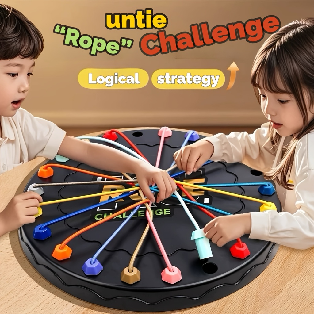 Colorful Rope Challenge Board Game, Enhances Logical Thinking&Creativity, Ideal for Teens&Family Fun, Perfect Gift for Valentine's Day, Thanksgiving, Christmas & New Year, Teen Puzzle Game Strategy Game