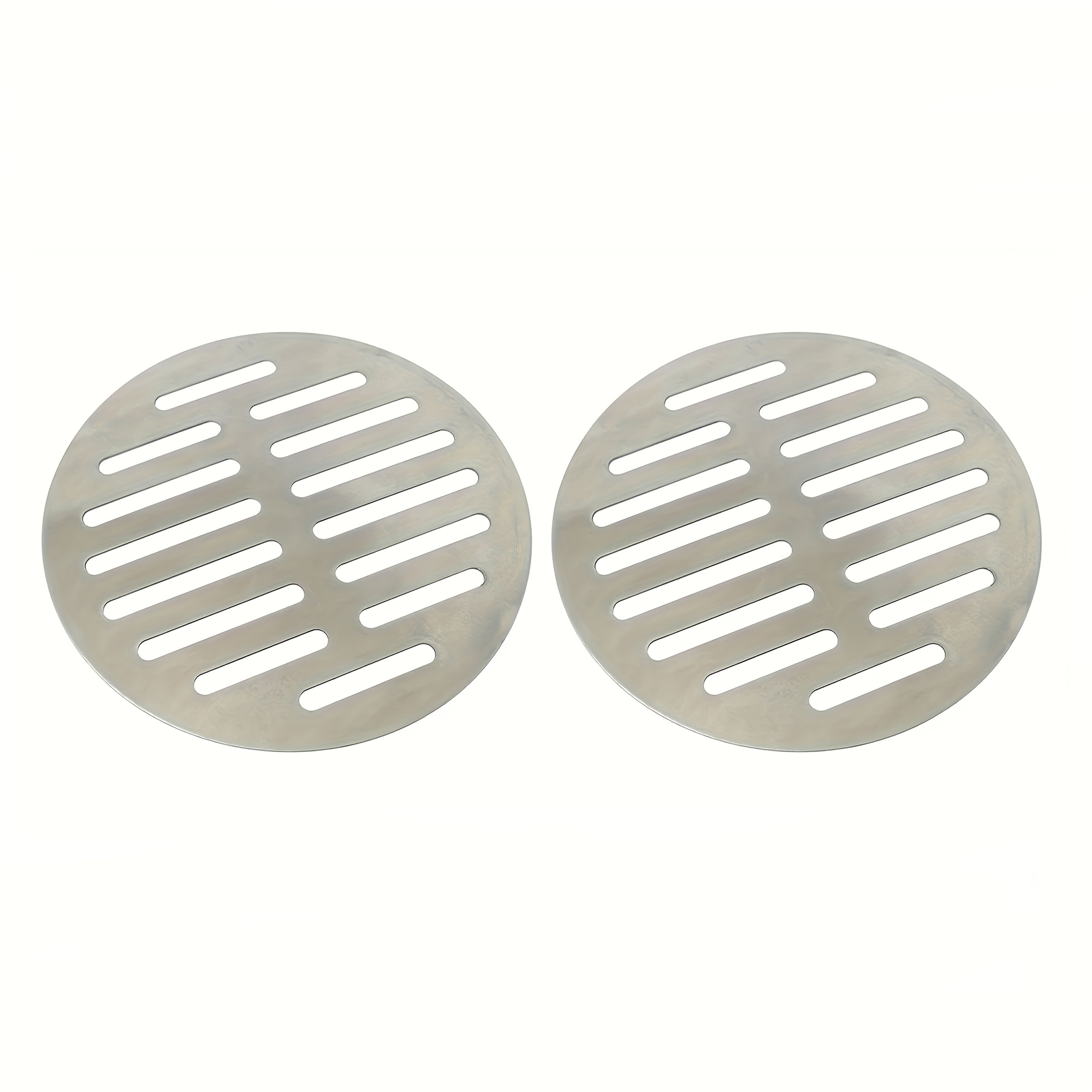 TEMU 2pcs Stainless Steel Round Drain Covers, 12.7cm Wide, Anti-odor Balcony Drain Grates, Suitable For Small Lawns, Bathrooms, Kitchens For Quick