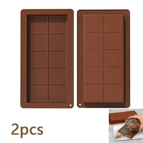 1 2 silicone chocolate bar mold 10 cavities non stick silicone baking mold suitable for chocolate and energy bars rectangular kitchen baking tool