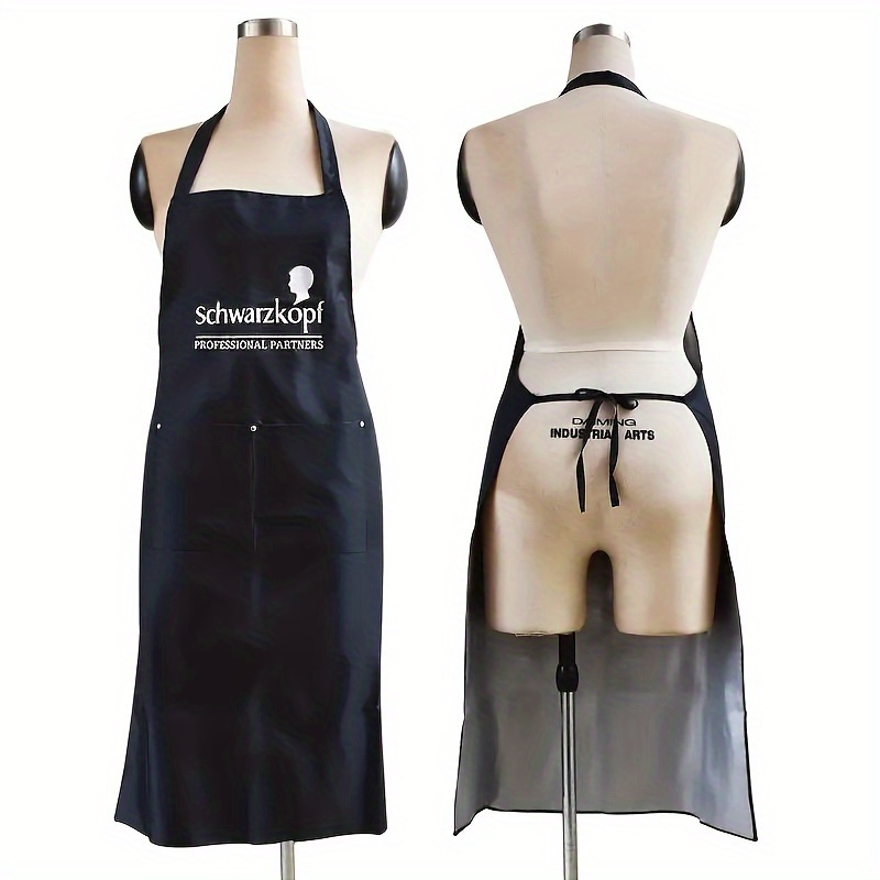 

Professional Hair Salon Apron, Waterproof And Anti-sticking, Extended Length For Men And Women, Lightweight Hairdressing Smock With Adjustable Neck, Easy To Clean, Black