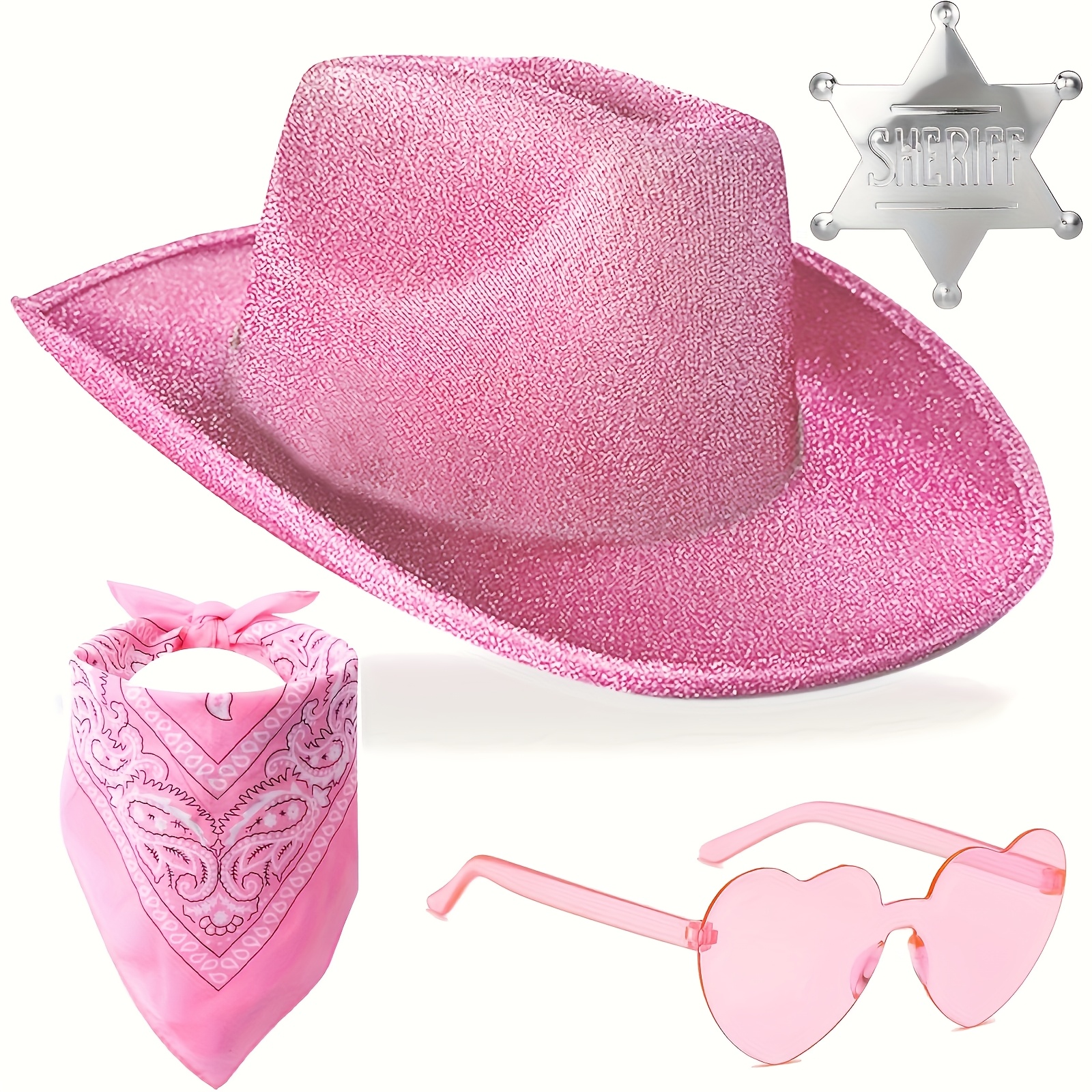 MALLOOM Ensemble de 6 chapeaux de cowboy et bandanas, chapeau de