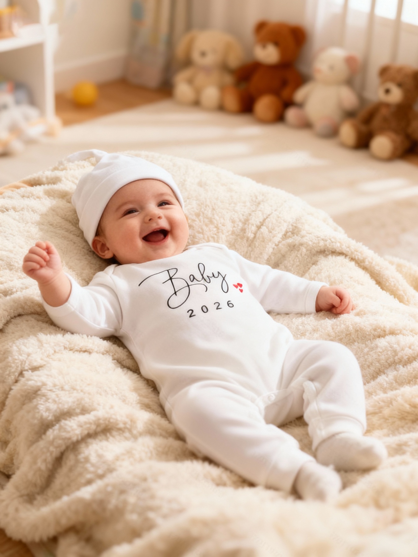 Pure witte driedelige set voor baby's