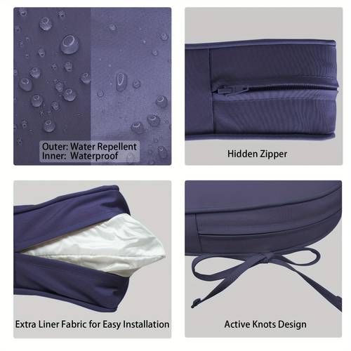 outdoor chair pads 19 x 19 inch fade resistant water repellent u shaped patio seat cushions with zippered covers removable foam inserts