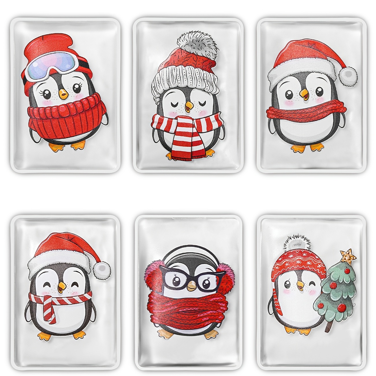 6pack Reusable Hand Warmers, Cute Penguin Winter Hand Warmers Set, Portable Instant Heat Pocket Hand Warmers For Outdoor Camping Winter Gift