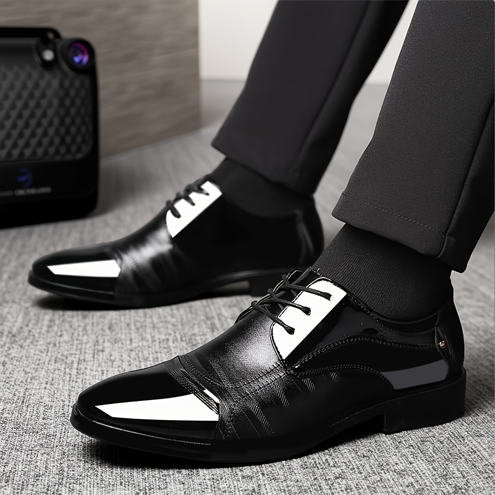 Formal Business Oxfords for Men, Comfortable Dress Shoes Suitable for  Office Wear, Tuxedos, And Suits, Featuring Patent And Lace-*