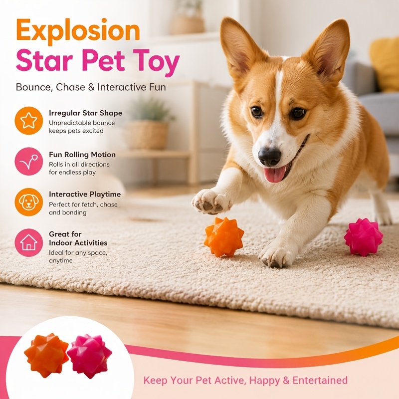 2pcs Pet Dog Chew Sound Toy, Fun Exploding Planet Design