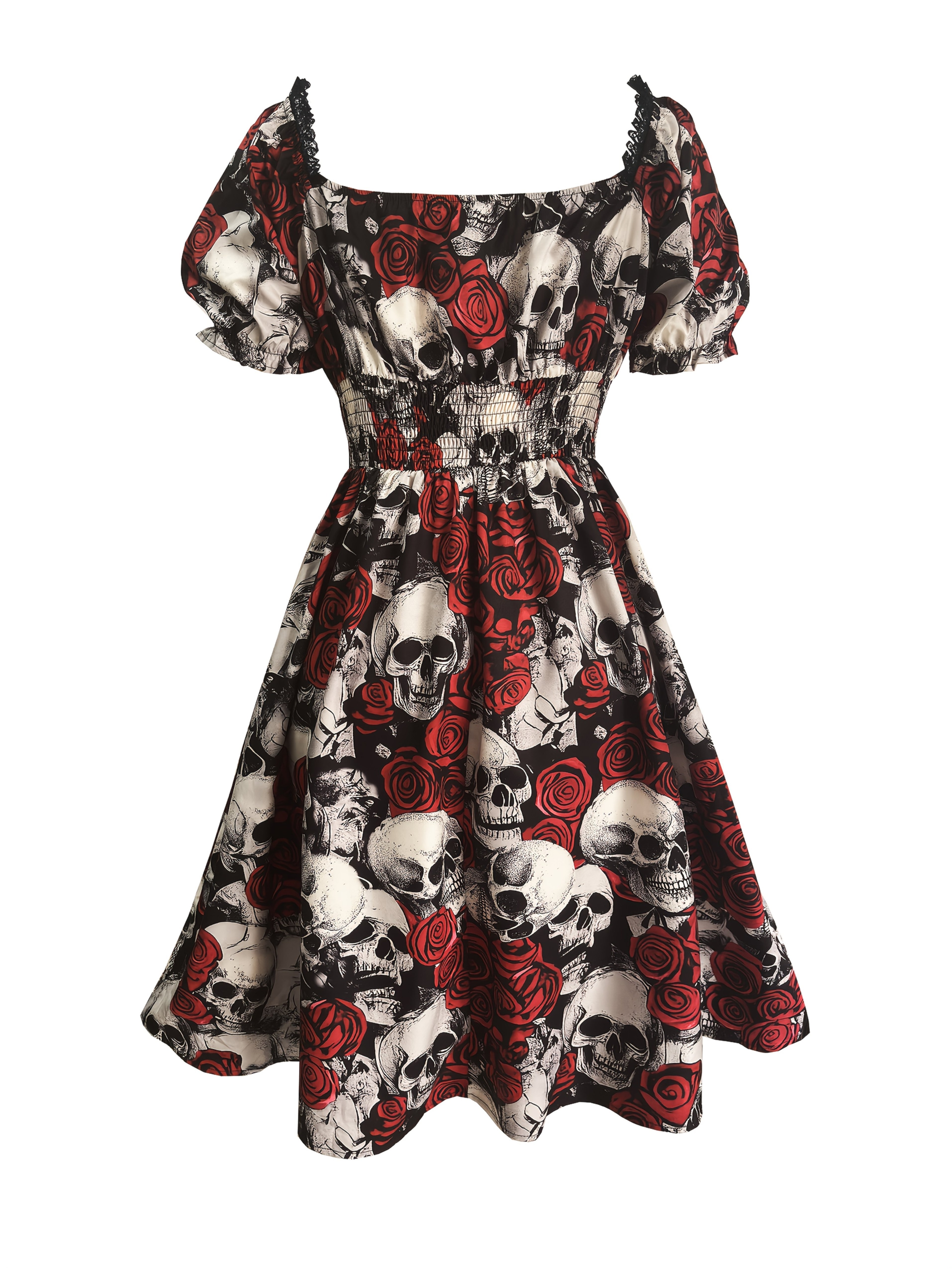 gothic skull rose corset dress women shoulder lace vintage a - Temu Bahrain