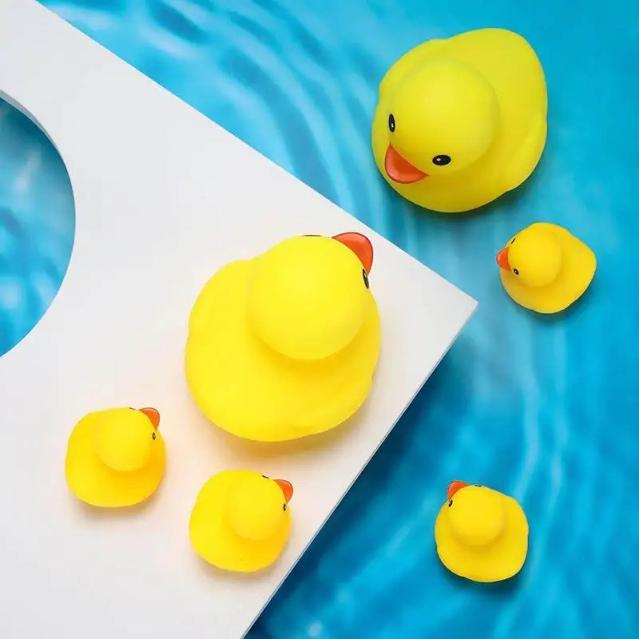 6pcs Adorable Yellow Rubber Ducks - Durable PVC, Perfect for Bath & Pool Play, Fun Water Toys for Youngsters, Pool Toys