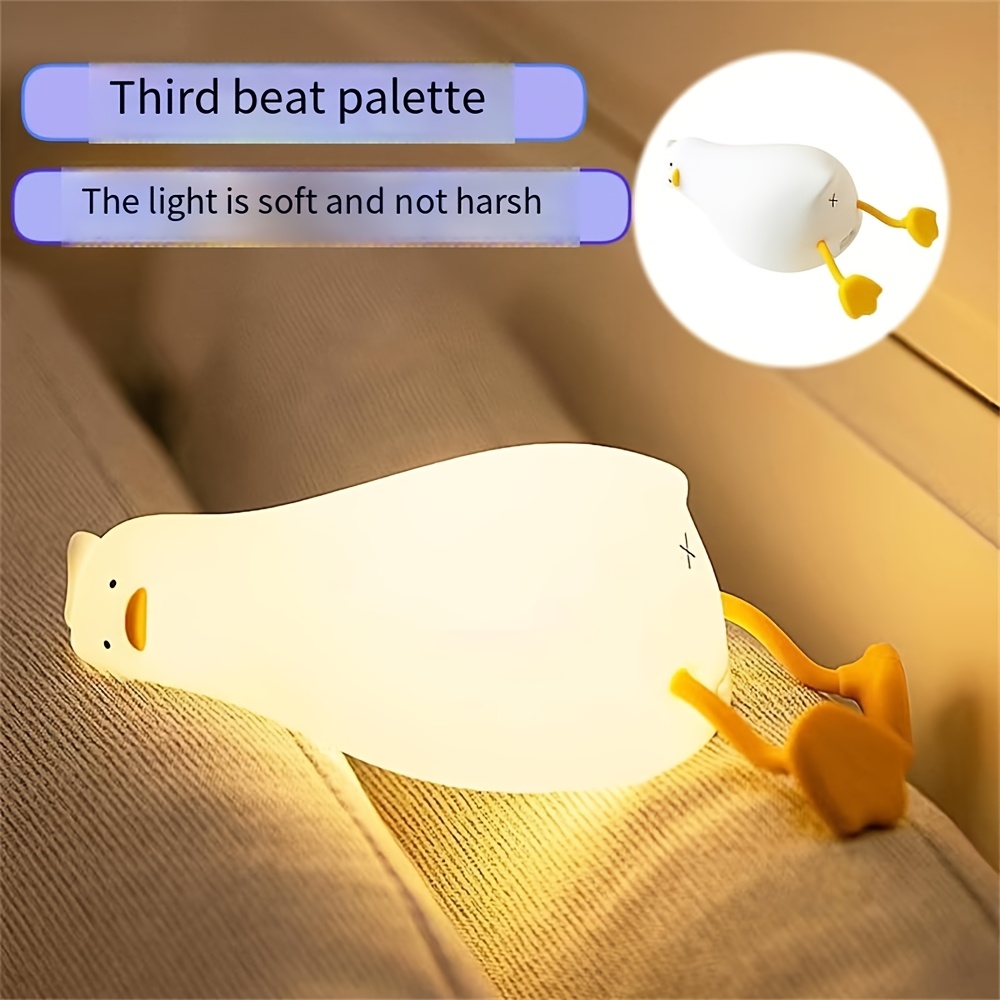 lie flat duck nightlight bedroom charging childrens sleep with sleep gift feeding bedside lamp creative siliconthe rubber patting light Product details 9