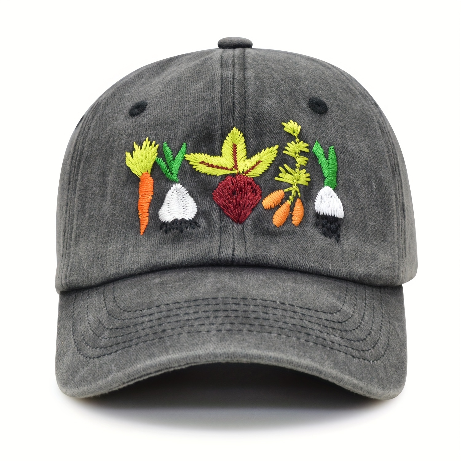 Unisex Embroidered Pattern Washed Baseball Cap, Outdoor Sports Breathable Sun Hat