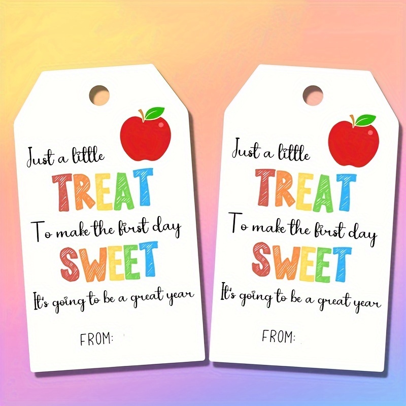 

Back To School Gift Tags, 20 Pack - Teacher Appreciation Tags For First Day Of School Treats, Sweet Design, No Battery Required, Featherless Party Decorations & Supplies