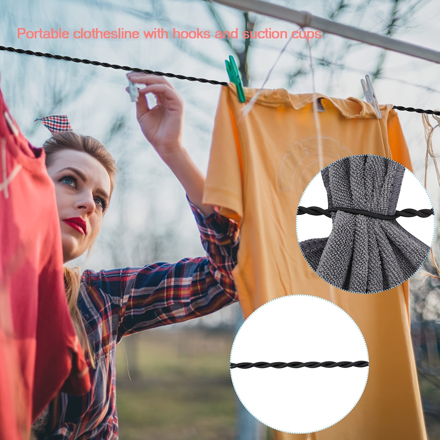 Retractable Outdoor Clothesline Wall Mounted Clothes Drying - Temu