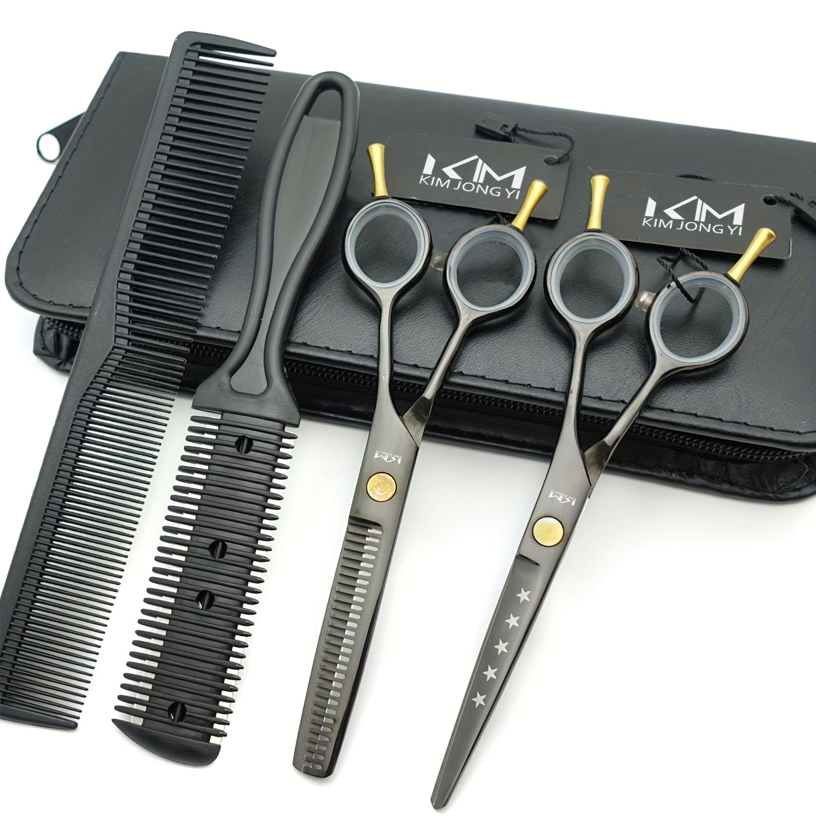

Hair Cutting Scissors Set With Comb And Case, 6 Inch Hair Cutting Shears Hair Thinning Shears, Barber Salon Household Hair Styling Supplies