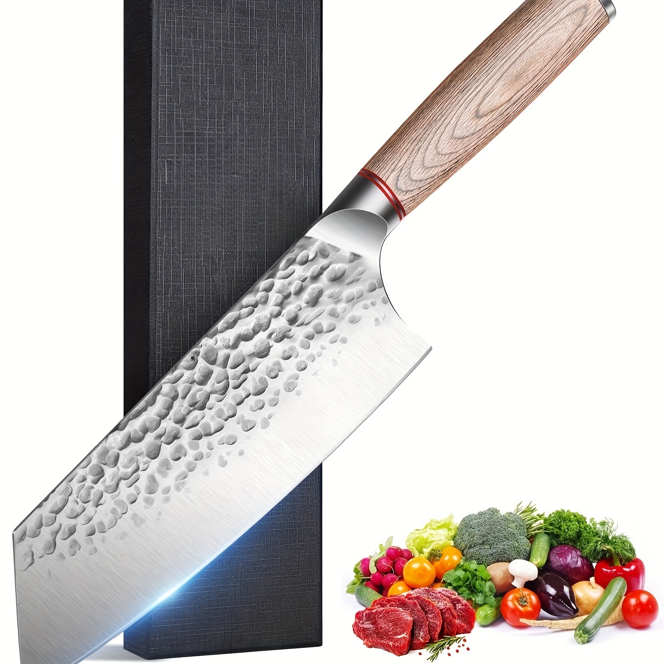 

Japanese Meat Cleaver Professional High Carbon Steel Vegetable Meat Cleaver Wooden Handle Home Restaurant With Gift Box