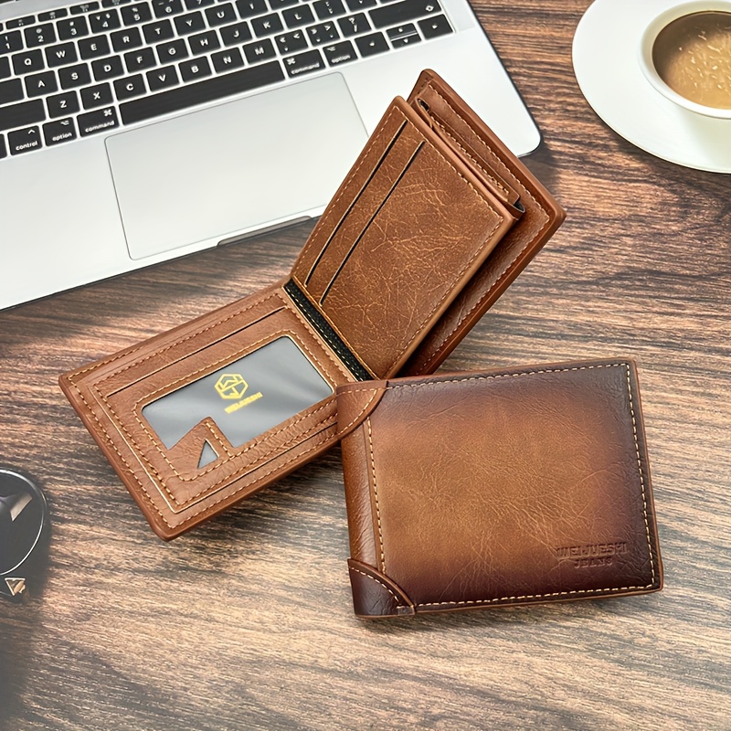 TEMU Borsa da business sfumata marrone chiaro, portamonete con cerniera integrata e porta carte in uno