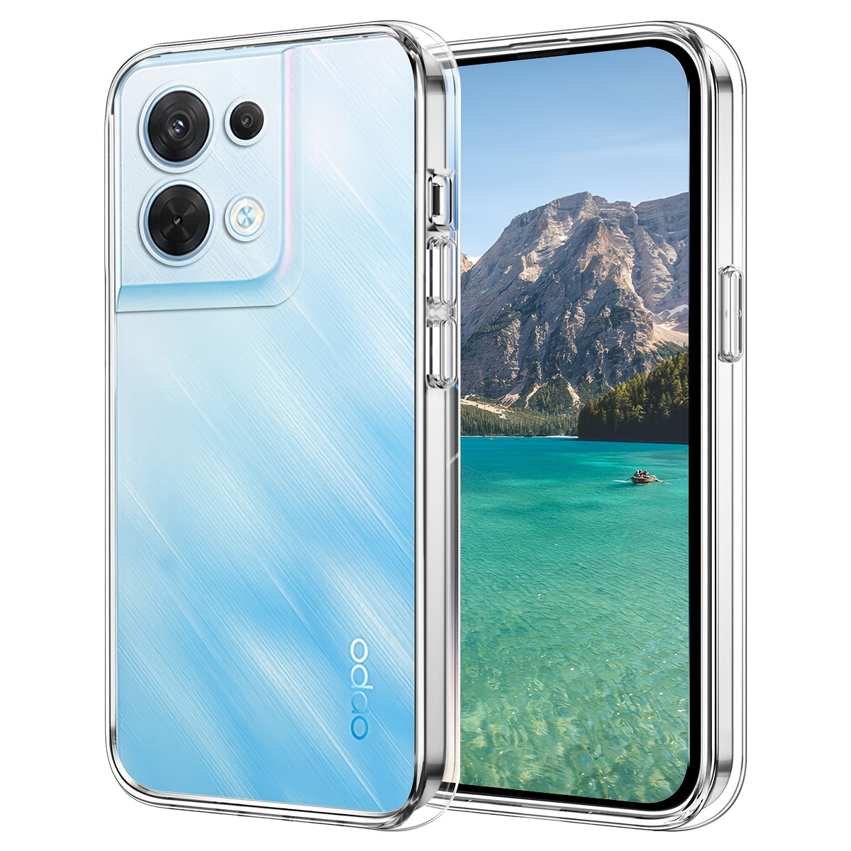 TEMU Phone Case: For Oppo Reno8 5g Protective Case, Flexible Shockproof Mobile Phone Protective Case, Transparent, All-rround Protection,