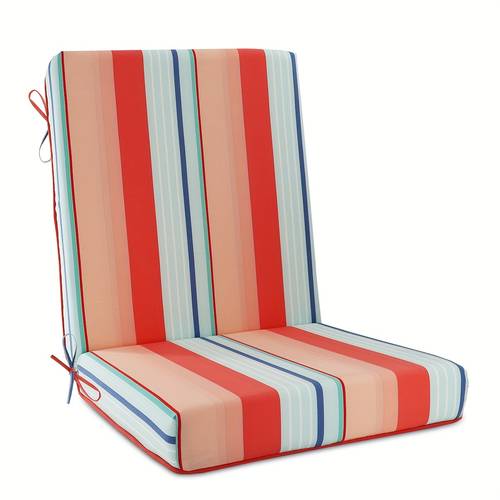 1pc classic striped outdoor indoor chair cushion with leaf pattern durable polyester zipper closure hand wash home decor for patio garden or living room garden furniture vibrant cushion cover zipper closure cushion