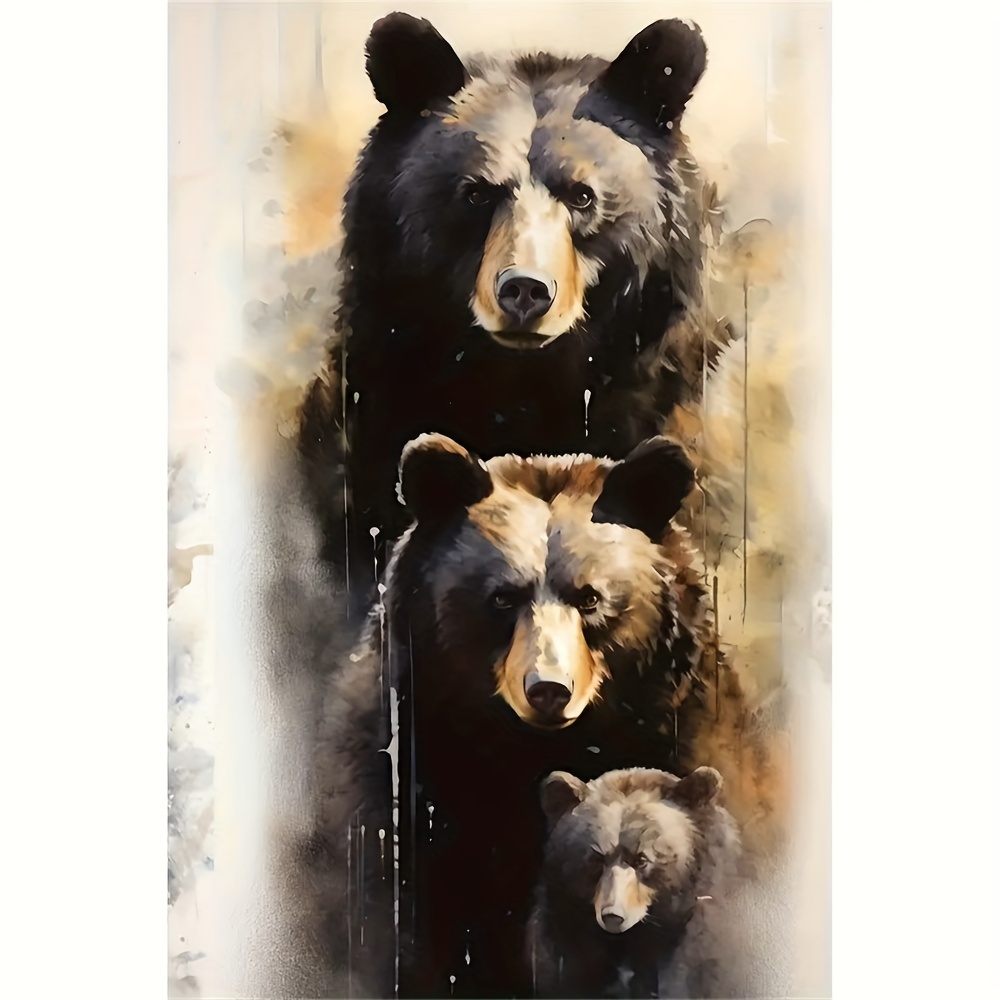 

30*40cm/11.8*15.7in Bear Dly 5d Full Diamond With Number Kits Home And Kitchen Fashior Mosaic Canvas Wall Decoration Gift Crafts