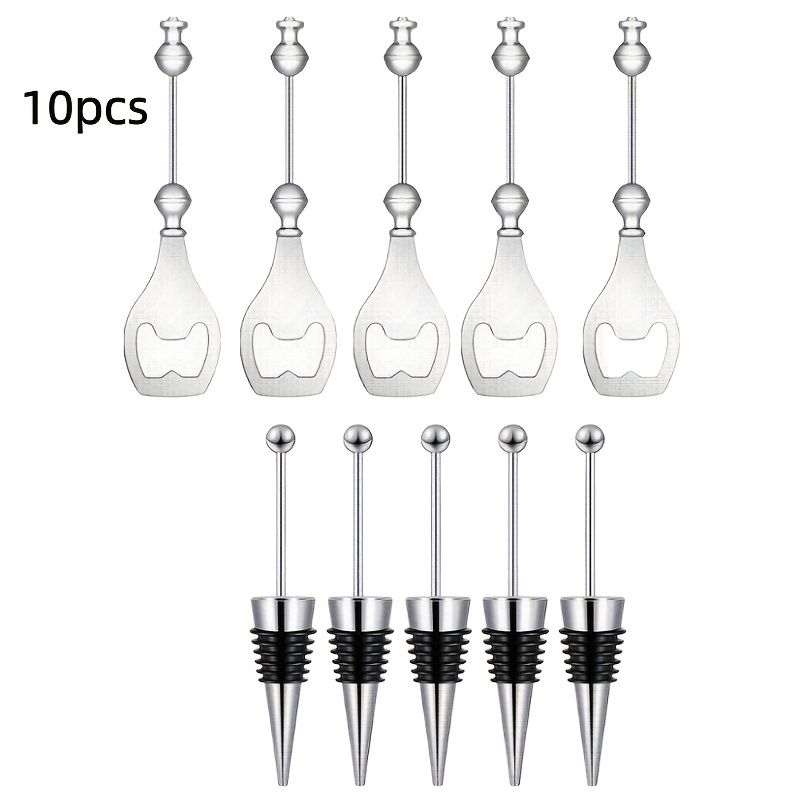 TEMU Ensemble de 10 - Ouvre-bouteille - Bouchon - Pack - Bouchon de bouteille décoratif - Ouvre-bouteille réutilisable - Convient pour , les