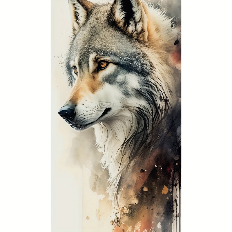 

Wolf 5d Diy Diamond Painting Kit For Adults, Drill Animal Theme Mosaic Art Acrylic Craft Set, Home Wall Decor 50x100cm