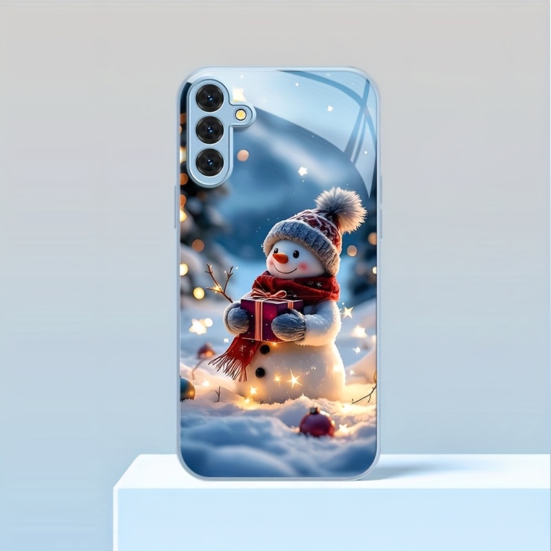 TEMU Phone Case: Simple, Stylish, And Versatile Blue Glass Phone Case, Suitable For Galaxy A05, A05s, A06, A14, A15, A16, A22, A23, A24, A25, A32,