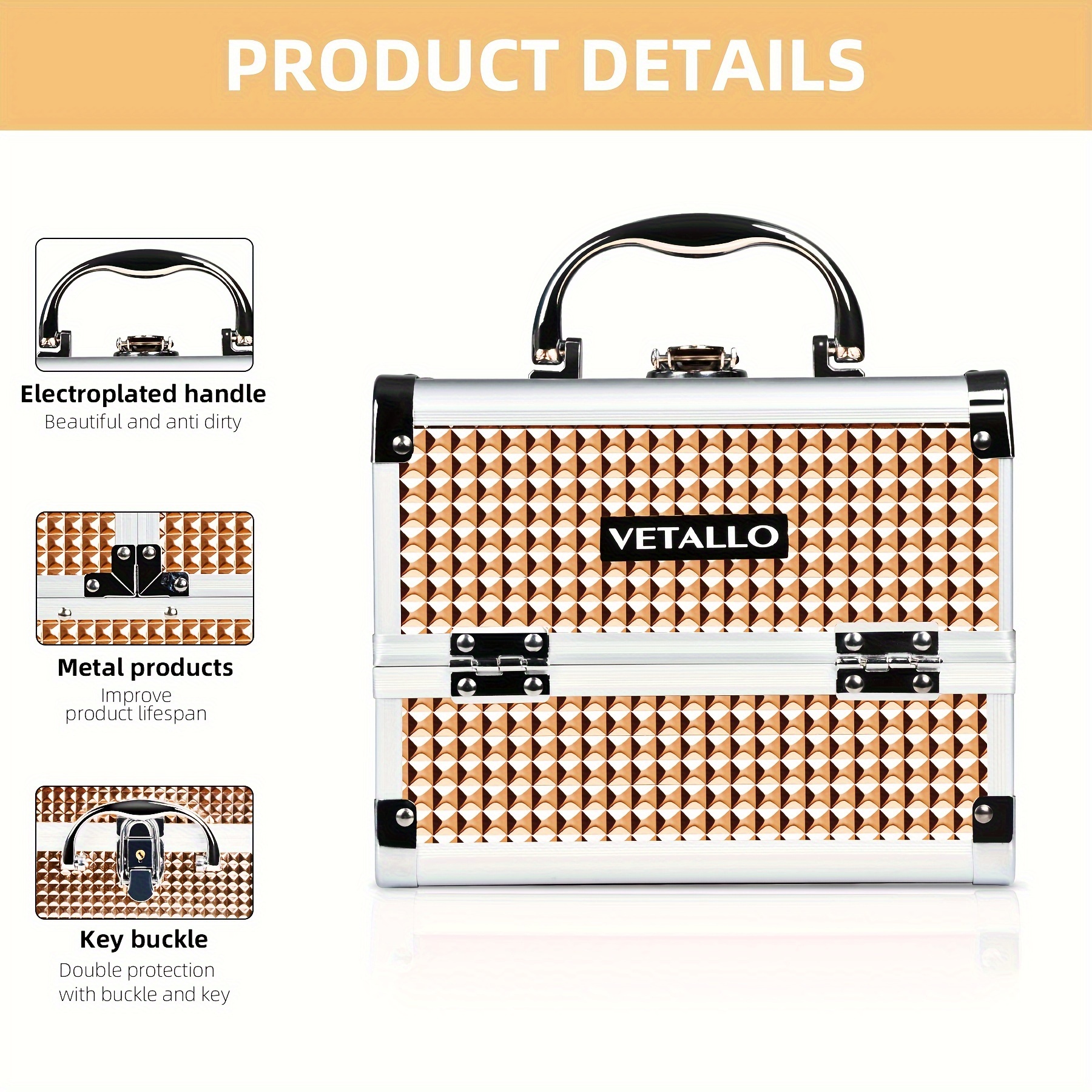 large capacity professional makeup train case Temu United Arab