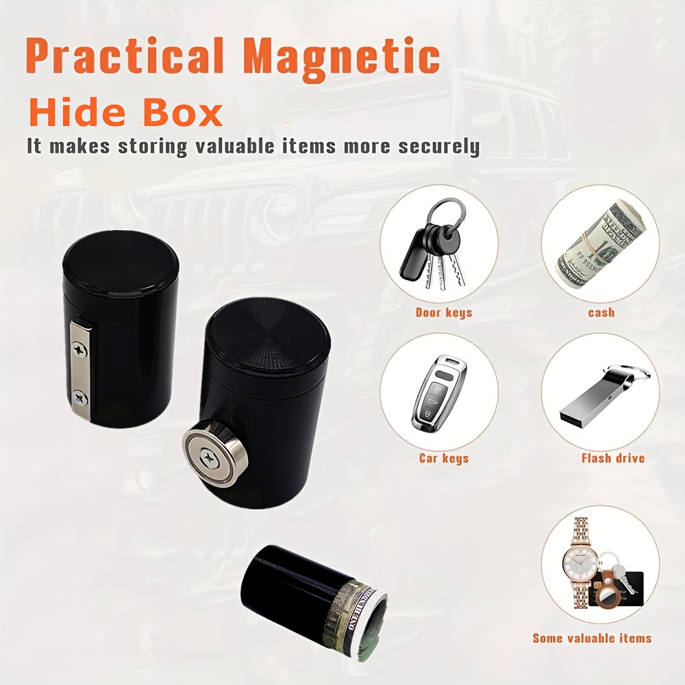 

1pc Creative Aluminum Magnetic Hide Box With Combination Lock, Portable Strong Magnet Storage Can For , Waterproof Metal Key Container, Under-shelf Iron Organizer, No Battery Needed