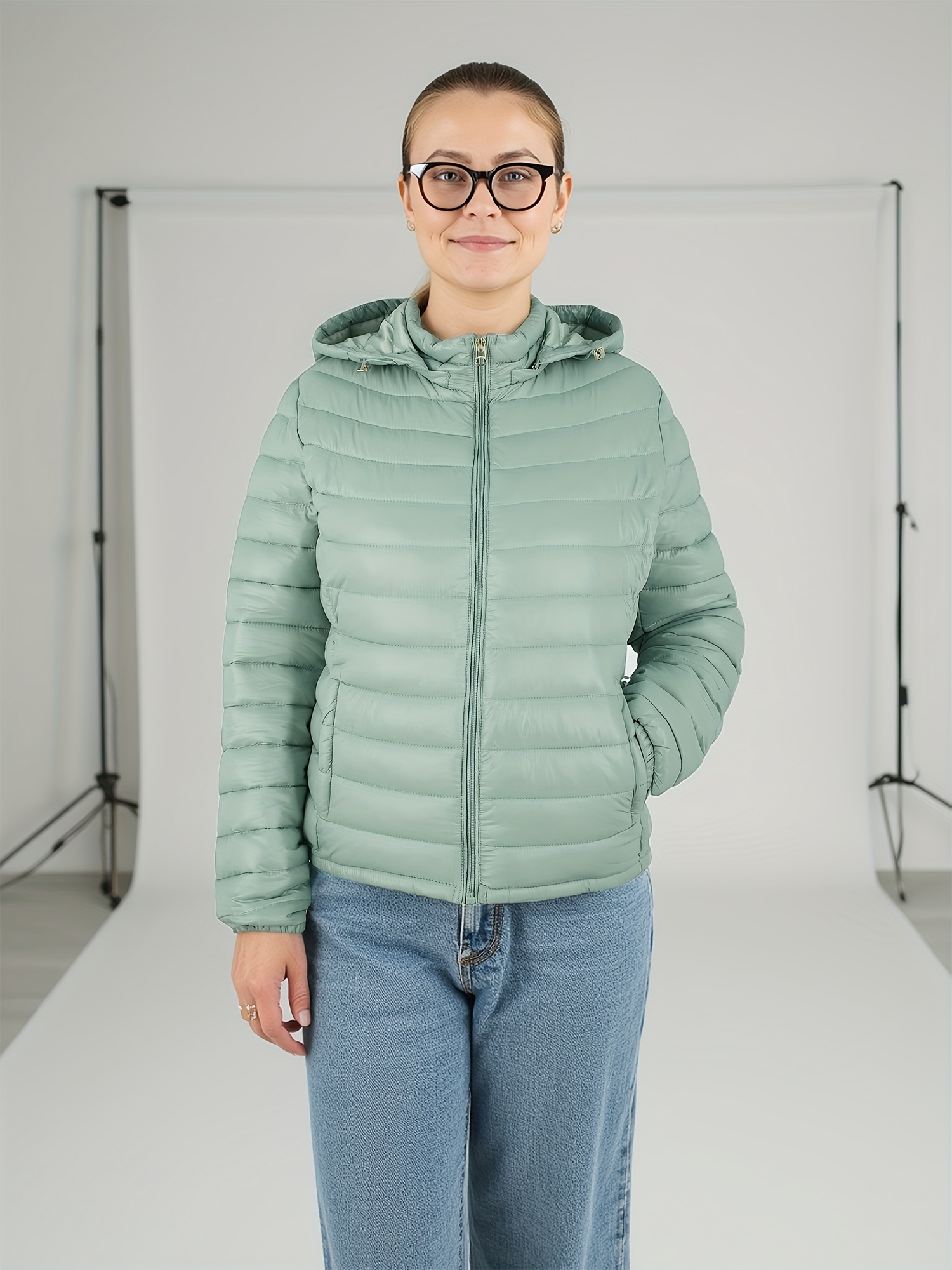 leichte damen pufferjacke ultrawarm winterjacke kapuze nicht