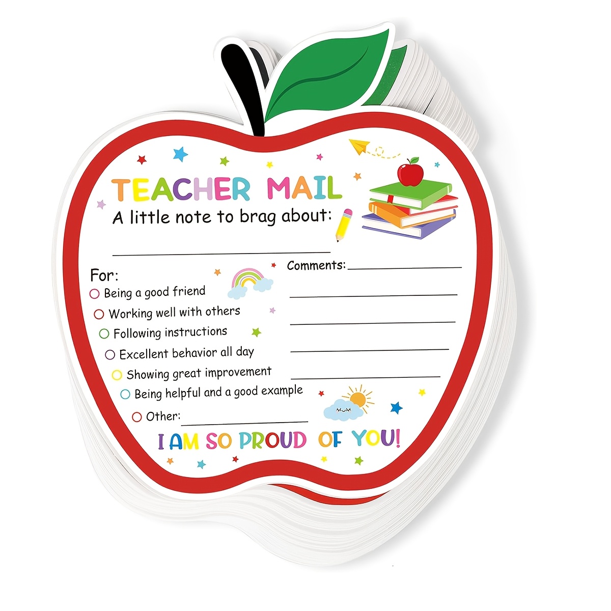 20pcs teacher letters to parents warm emails from teachers student behavior praise cards classroom essentials student preschool supplies   color