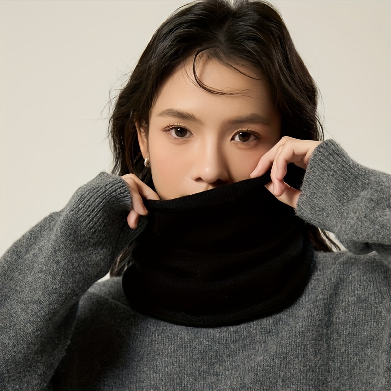 cozy 100 wool neck gaiter solid color warm for autumn winter perfect couples gift 0
