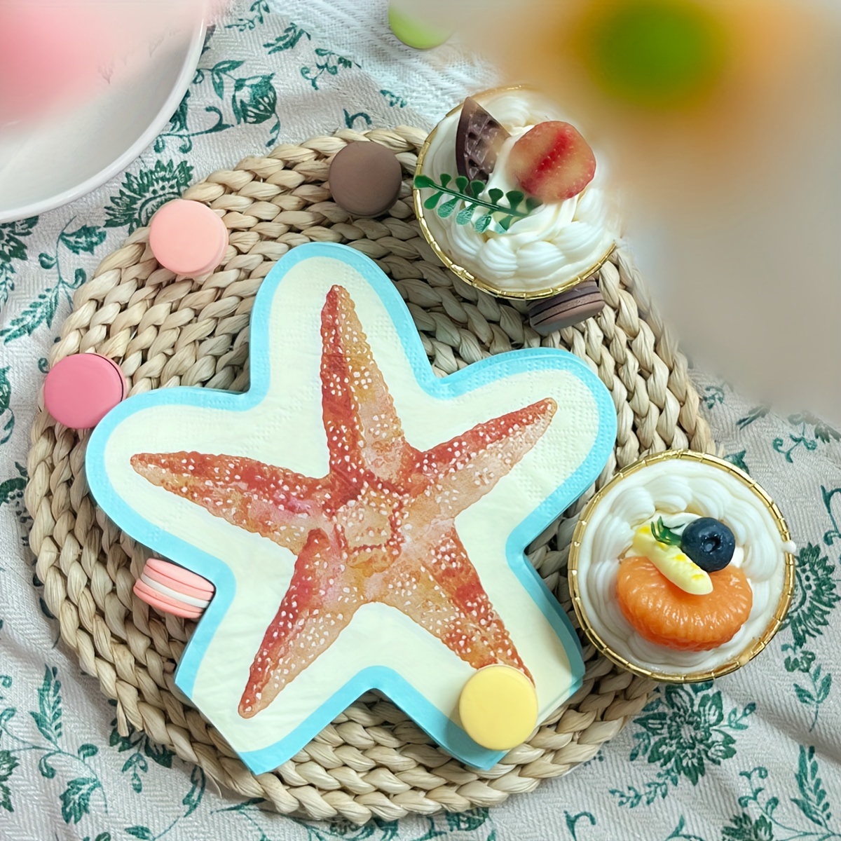 

20pcs, Fun Ocean Starfish-shaped Napkins, Suitable For Birthday Parties, Holidays, Restaurants, Dessert Shops Decoration