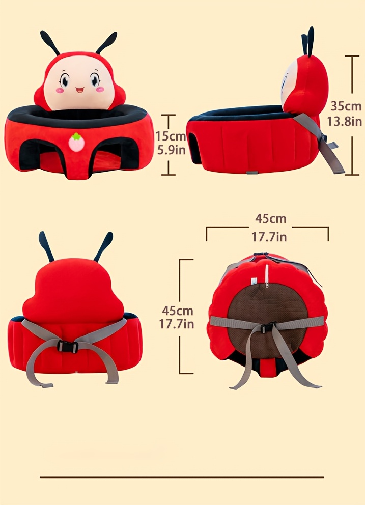   dimensional surrounding baby learning chair with strap cute childrens sofa learning sitting training baby floor seat booster chair for sitting up details 2