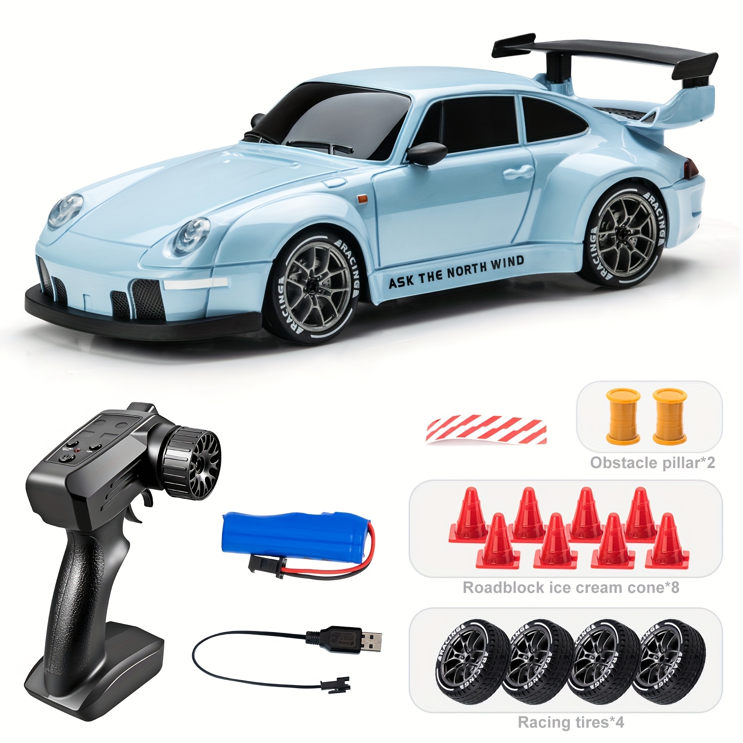 TEMU Remote Control Drift Car 1:24 Scale Remote Control Car, Suitable For A Toy Model Car, 2.4g Remote Control Car, High With Drift Tires, Obstacles