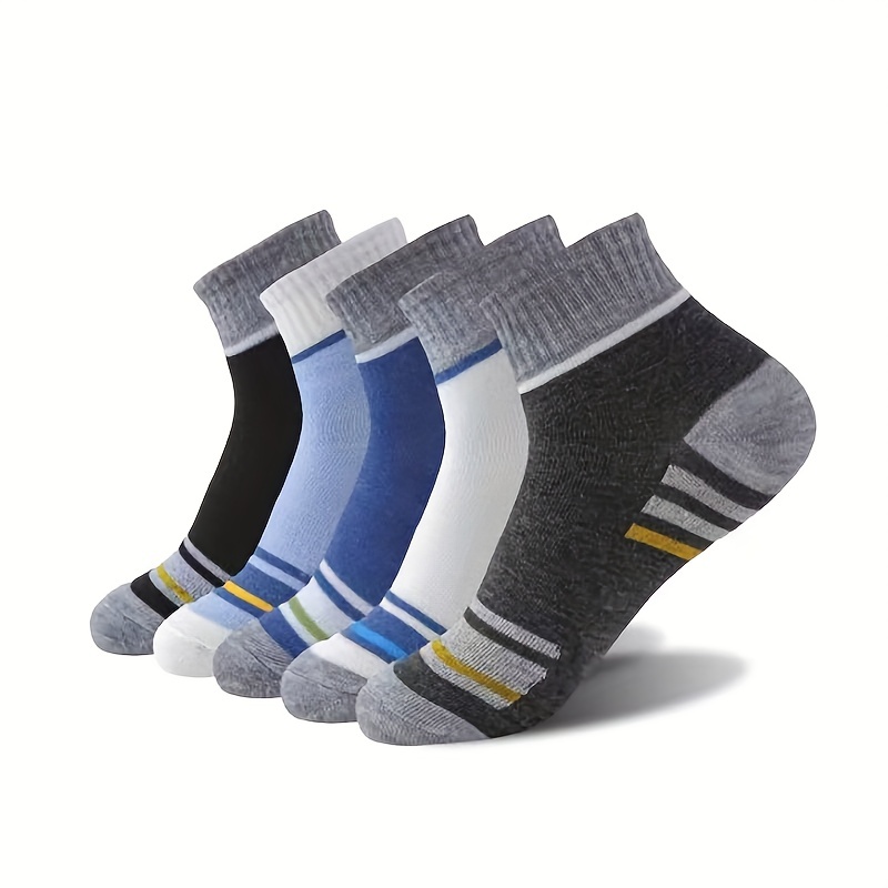 TEMU 5 Pairs Of Crew Socks - -, Soft , , For Mens Wearing - For Occasions,