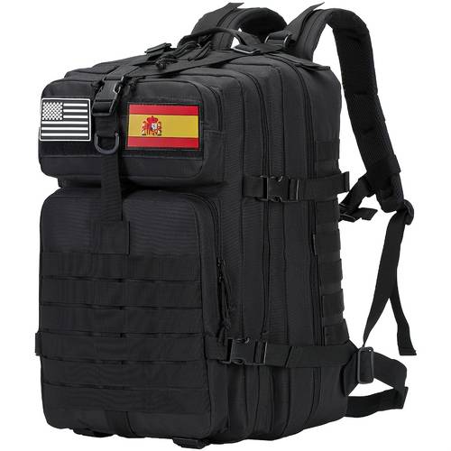 mochila deportiva de 45l para hombres como para mujeres, diseñada para uso en exteriores, con construcción , molle, parche de de los estados unidos y española. ideal para un viaje de camping de 3 días, viajes, senderismo y pesca